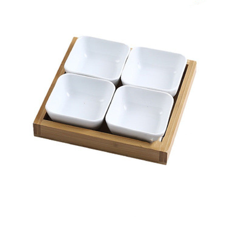 Ceramic Serving Plates with Bamboo Tray – alternate view 10