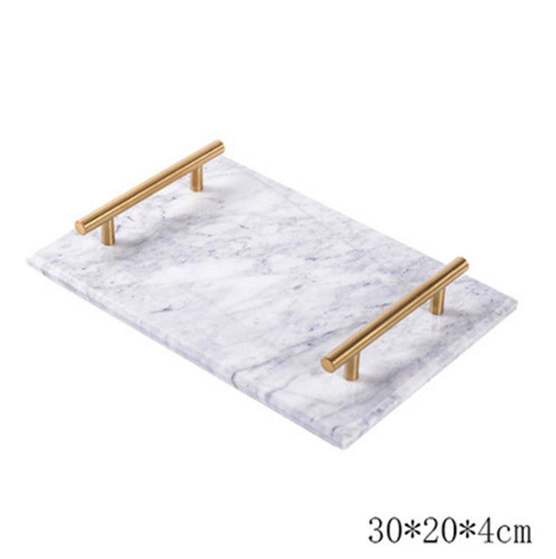 Scandinavian Natural Marble Tray – White