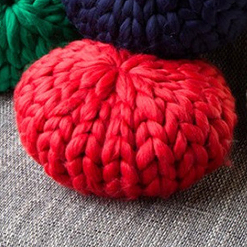 Handwoven Nordic Throw Pillow – Red, 30x30cm