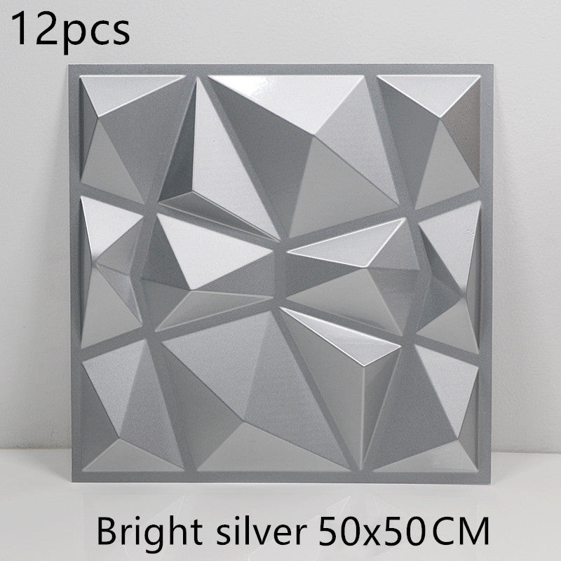 3D Geometric Wall Panel – Bright black12pc, 50X50