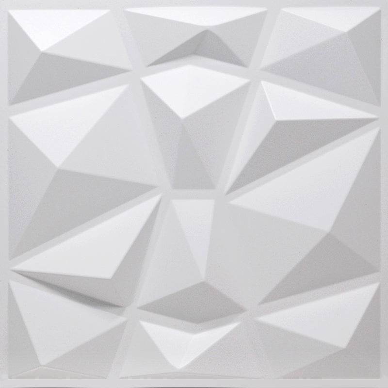 3D Geometric Wall Panel – Bright white, 30X30