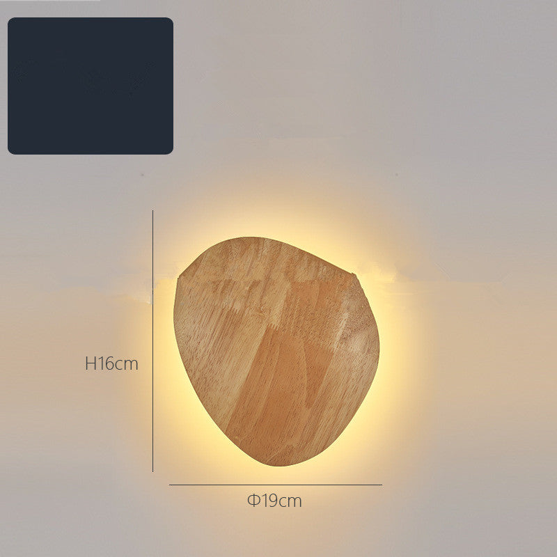 Wood Accent Wall Lamp – Round, Warm light, M