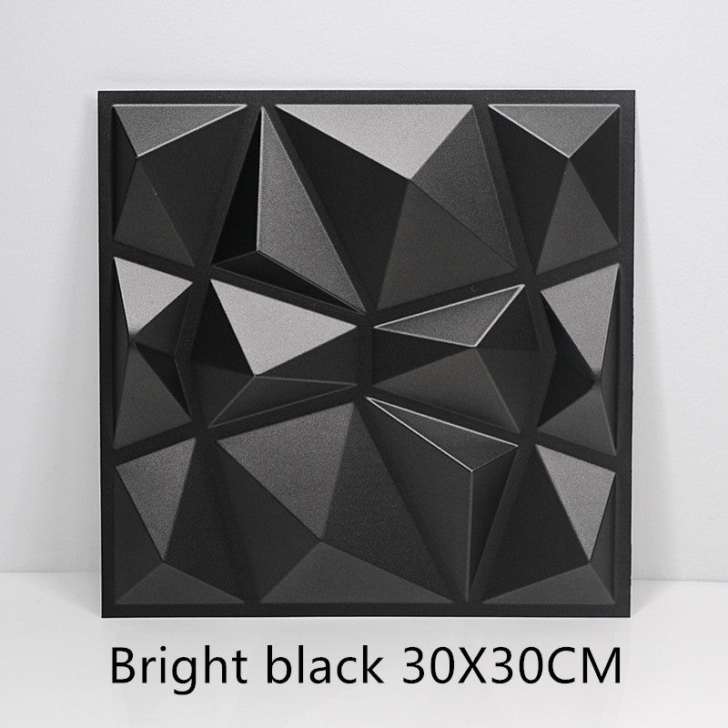 3D Geometric Wall Panel – Matte black12pc, 50X50
