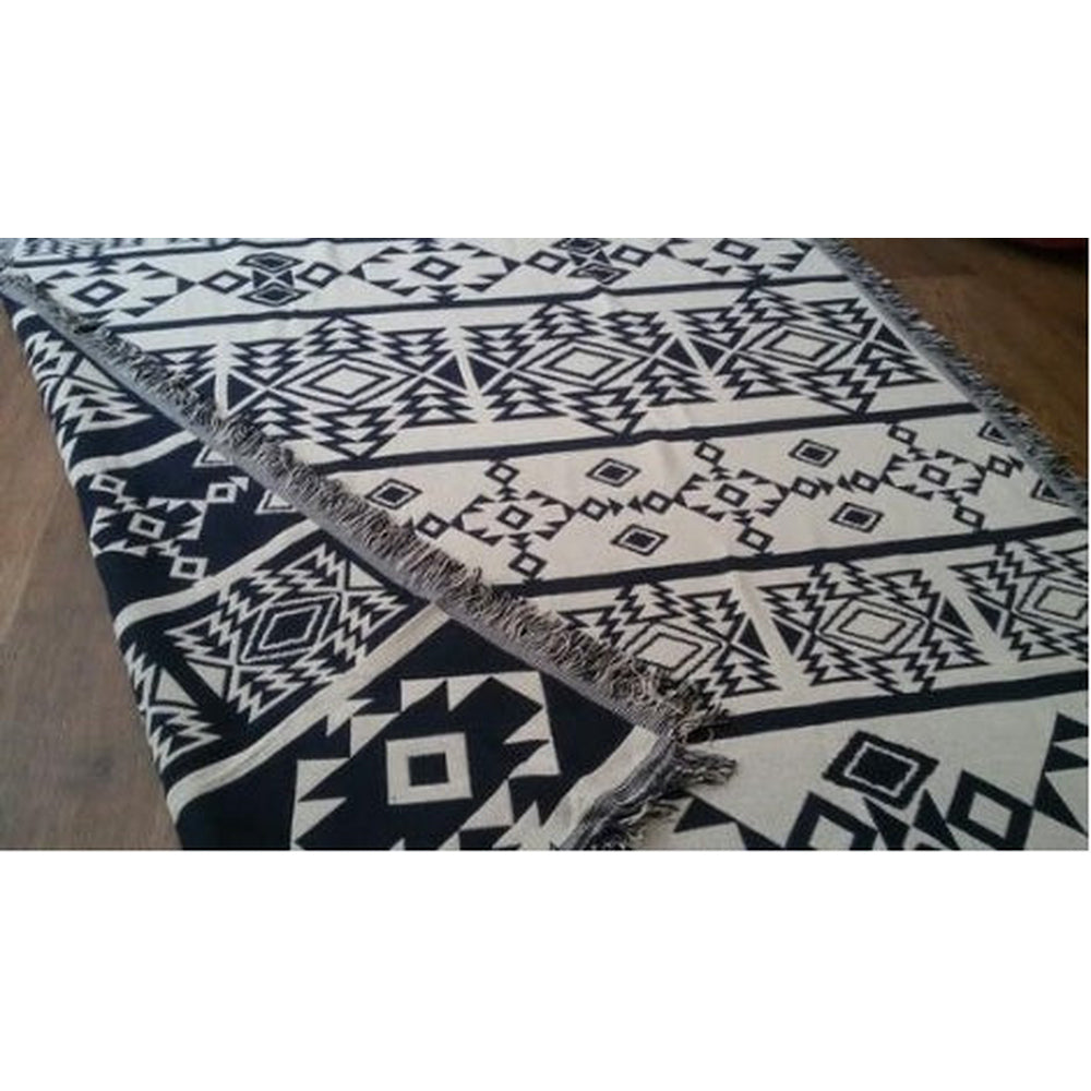 Geometric Cotton Throw Blanket